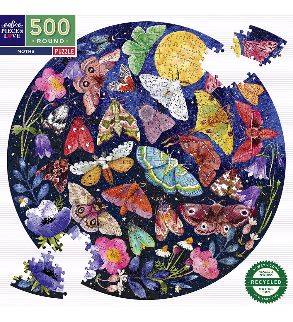 Eeboo Puzzlespiel - 500 Teile - 58,5 cm - Moths - Eeboo - One Size - Puzzlespiele Eeboo Puzzlespiel - 500 Teile - 58,5 cm - Moths - Eeboo - One Size - Puzzlespiele von Eeboo