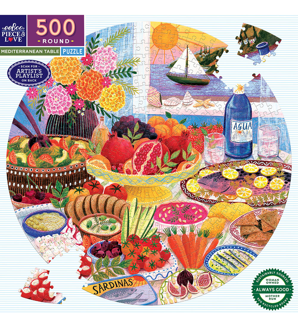 Eeboo Puzzlespiel - 500 Teile - Rund Puzzlespiel - Mittelmeer - Eeboo - One Size - Puzzlespiele Eeboo Puzzlespiel - 500 Teile - Rund Puzzlespiel - Mittelmeer - Eeboo - One Size - Puzzlespiele von Eeboo