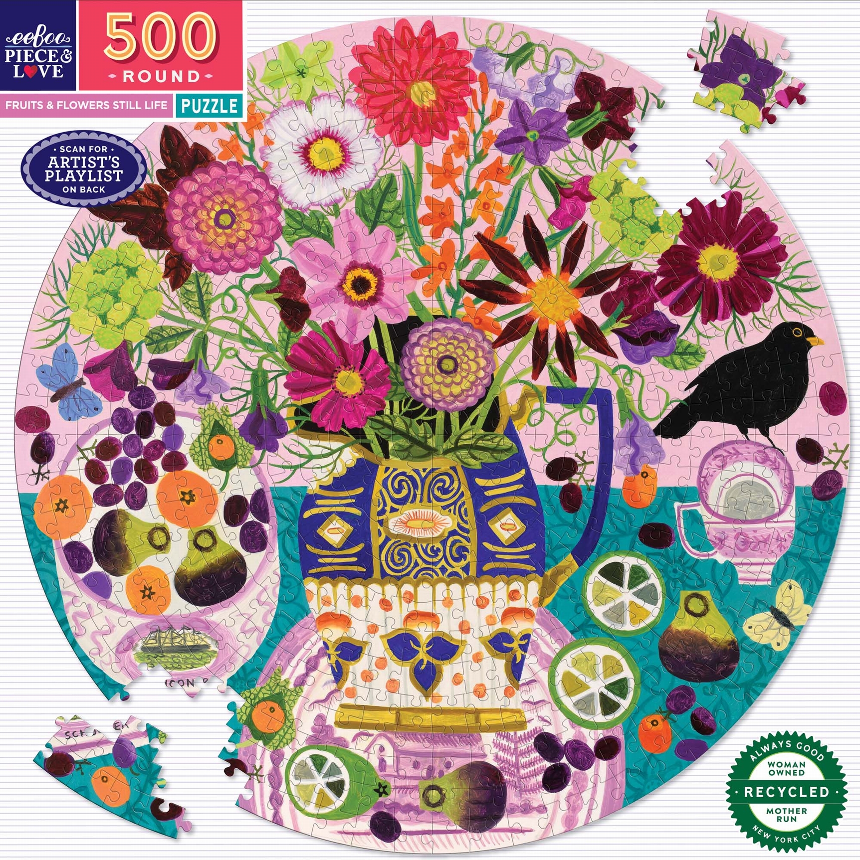 eeBoo Früchte & Blumen Stillleben 500 Teile Puzzle eeBoo-51519 von Eeboo