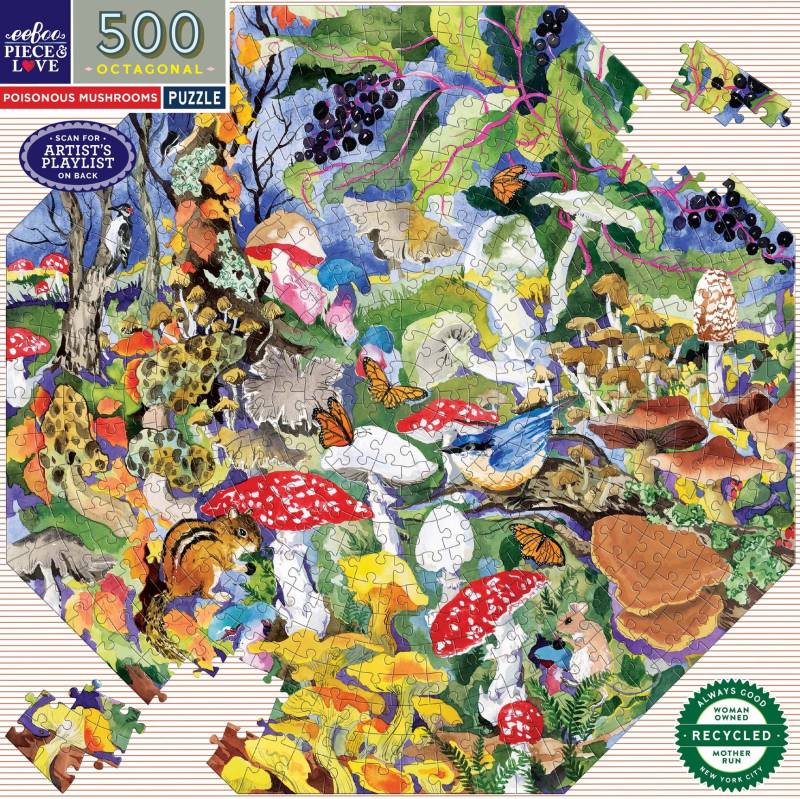 eeBoo Giftige Pilze 500 Teile Puzzle eeBoo-52129 von Eeboo