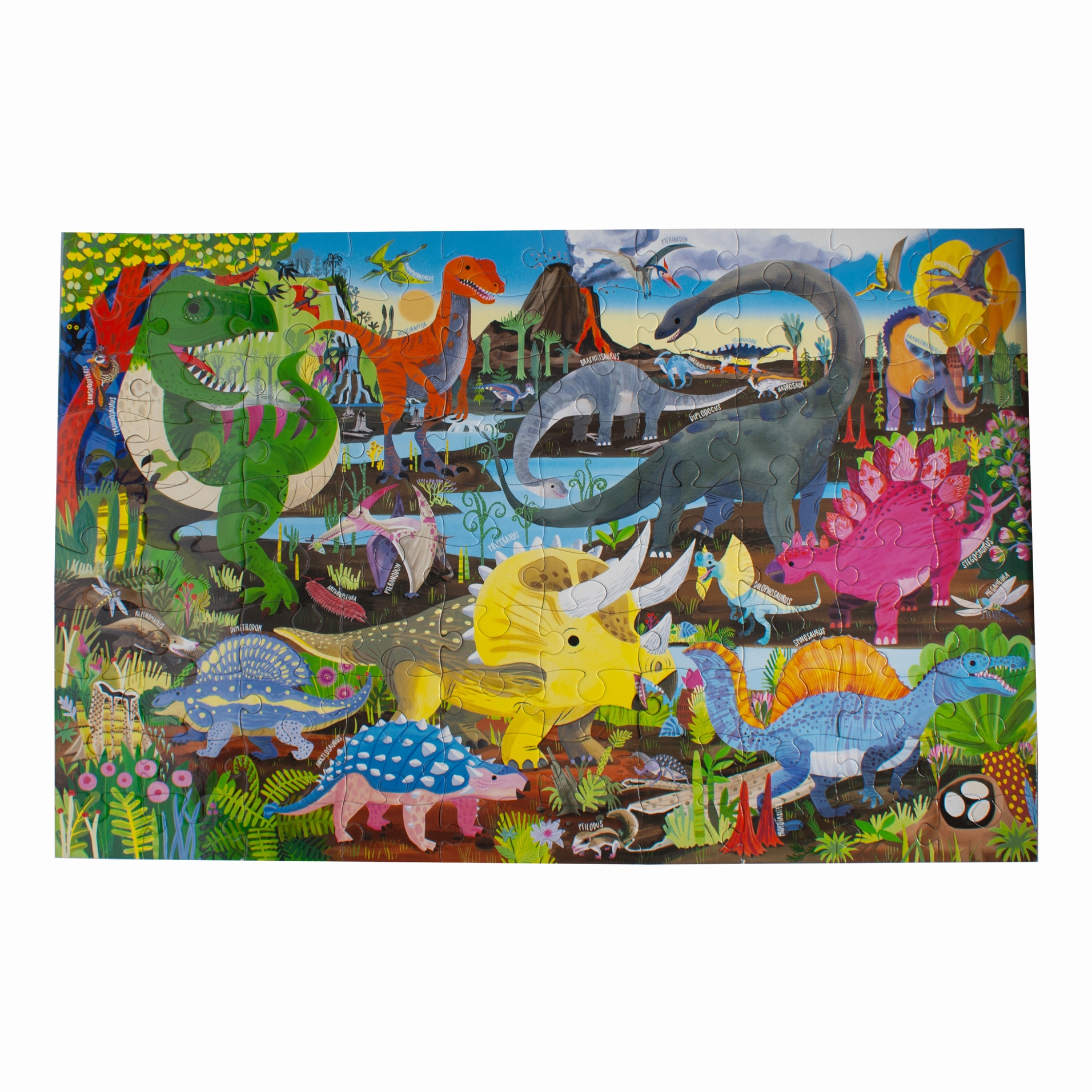 eeBoo Land der Dinosaurier 100 Teile Puzzle eeBoo-51285 von Eeboo