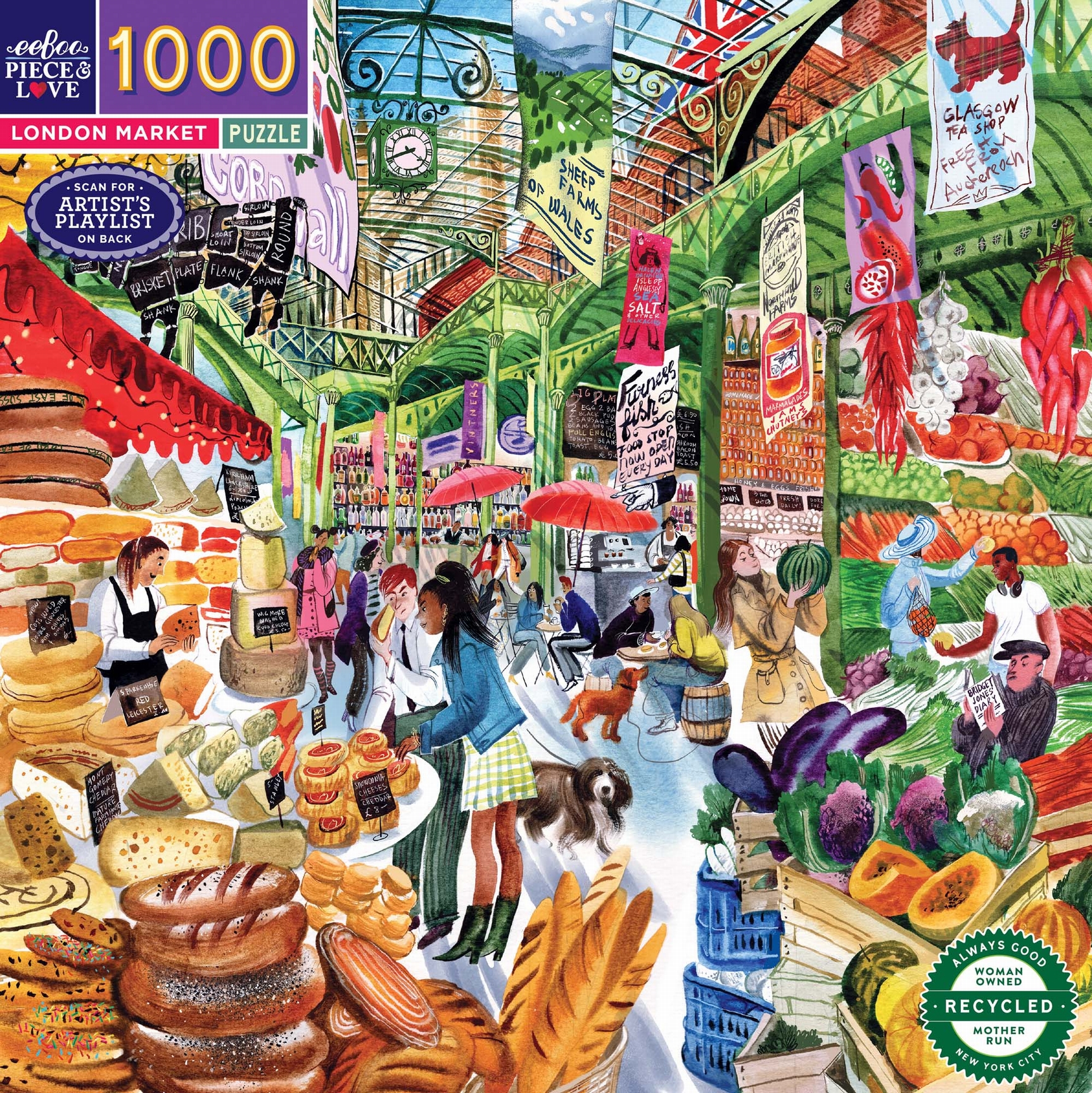 eeBoo Londoner Markt 1000 Teile Puzzle eeBoo-52135 von Eeboo