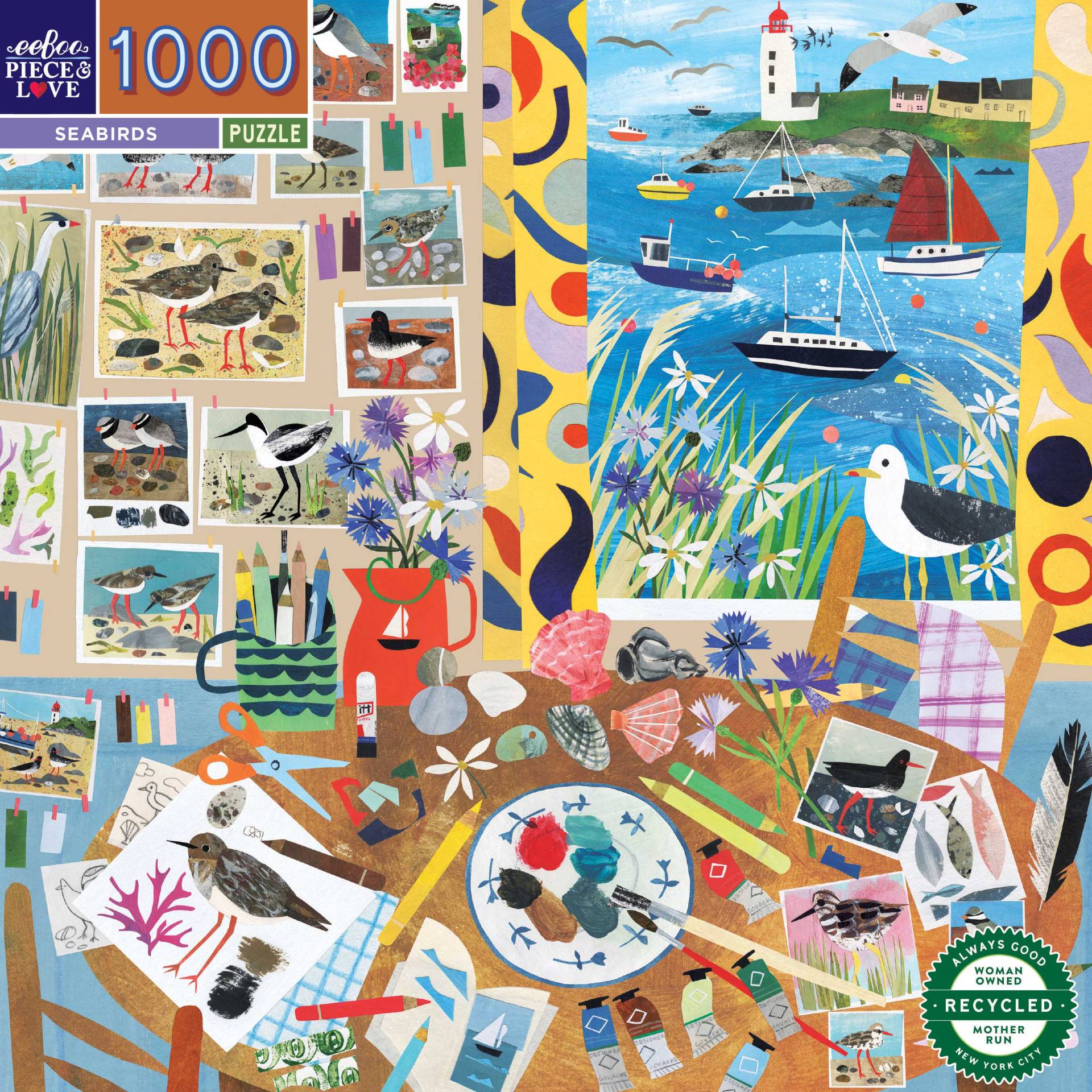 eeBoo Seabirds 1000 Teile Puzzle Eeboo-51601 von Eeboo