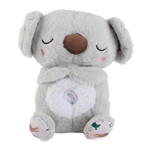 Eeneme Baby-Soundmaschine, Beruhigend, Kuscheln, Sensorische Details, Musik, Lichter, Rhythmische Atembewegung, Musikalisches Plüschtier, Angstlinderung, Koala, 27 cm von Eeneme