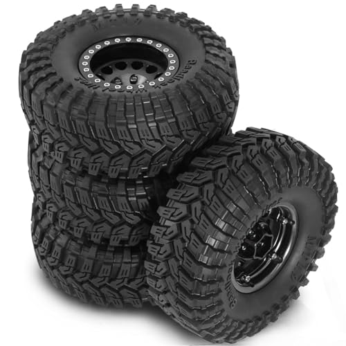 Eeuye 4 STÜCKE 1,9 Metall Beadlock-Reifen Claw Mud Terrain Radreifen für FCX10 für Axial SCX10 Pro SCX10 UTB18 TRX4 Schwarz von Eeuye