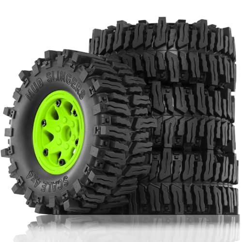 Eeuye 4 Stück 130 mm 2,2 Beadlock-Felgengummireifensatz für 1/10 RC Crawler Car für Axial SCX10 Wraith RR10 Capra RBX10 TRX4, A von Eeuye