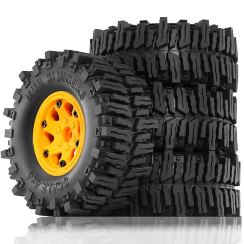 Eeuye 4 Stück 130 mm 2,2 Beadlock-Felgengummireifensatz für 1/10 RC Crawler Car für Axial SCX10 Wraith RR10 Capra RBX10 TRX4, B von Eeuye