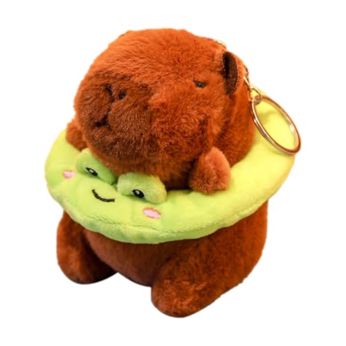 Eeuye Capybara Plüsch-Schlüsselanhänger, Süßes Tiergeschenk, Stofftier, Anhänger, Schwimmkreis, 12 cm von Eeuye