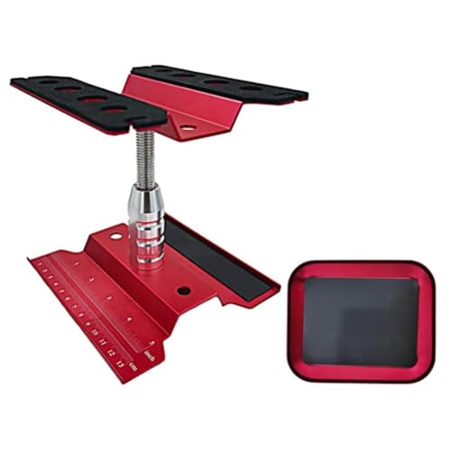 Eeuye RC-Car-Stand Reparaturwerkstatt 360-Grad-Rotationslift mit Schraubfach für 1/10 1/8-4 SCX10 D90 Rot von Eeuye