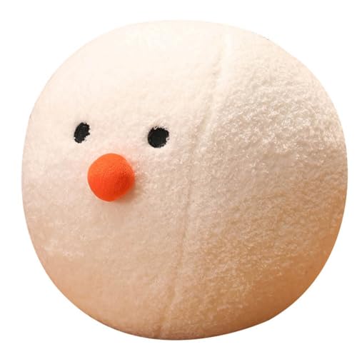 Eeuye Weißes Schneeball-Puppenkissen, Plüschtier, Kugelförmige Puppe, Cartoon, Weich, Süßes Festivalgeschenk für Kinder, 20 cm von Eeuye