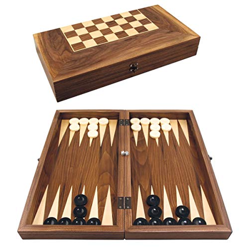 Ege 1021156- Backgammon aus massivem Holz, Tavla Big Size 27 x 50 x 8,2 cm von Ege