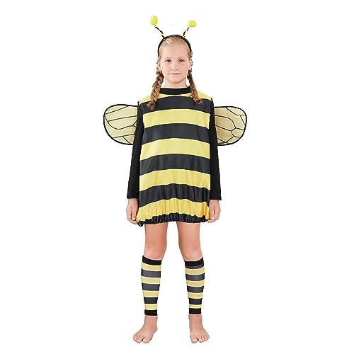 Eghunooye Bienenkostüm, Halloween, Erwachsene, Kinder, Biene, Cosplay, Damen, Hummel, Übergröße, Kostüme für Party, Verkleiden (gelbe Kinder, 12–14 Jahre) von Eghunooye