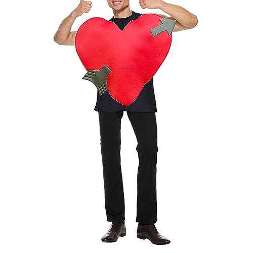 Eghunooye Erwachsenenkostüm zum Valentinstag, Amor, Herz-Kostüm, Amor-Kostüm, Einheitsgröße für Valentinstag (rot, Einheitsgröße) von Eghunooye