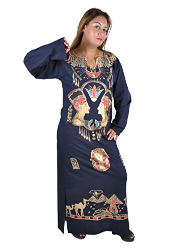 Cleopatra Pharao Kostüm Damen-Kaftan Faschingskostüm Karnevalskostüm Ägypterin, Nachtblau (36-38 (S)) von Egypt Bazar