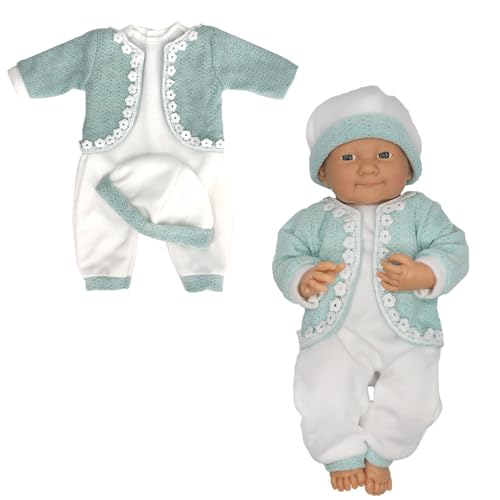 Puppenkleidung Set für 43 cm Baby Puppen, Weich Outfit mit Hut, Puppen Overall, Puppenbekleidung, Geschenk für Kinder Mädchen Jungen (Grün) von Ehuihuan