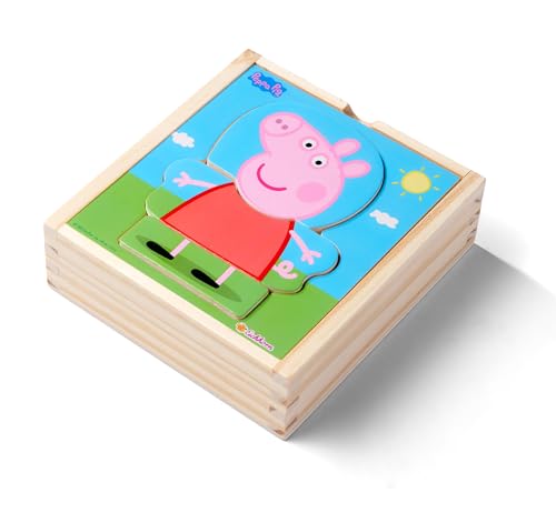 Eichhorn - Peppa Pig Umziehpuzzle - verschiedene Kleidungsstücke zum verwandeln, bunt, Puzzle aus FSC zertifiziertem Holz, 14 teilig, 4x13x14 cm groß, ab zwei Jahren von Eichhorn