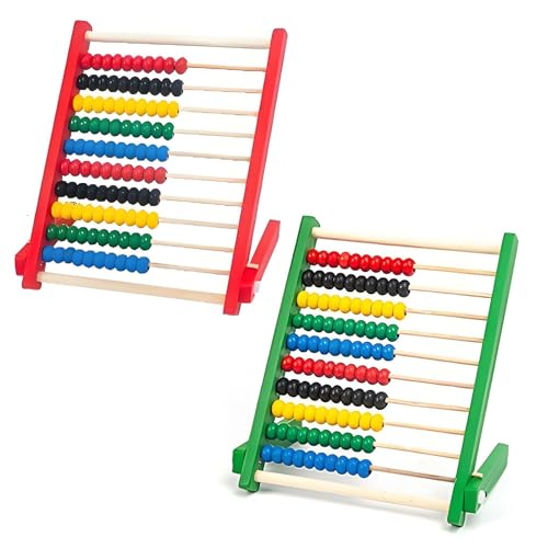 Eiflayn Rechenschieber,2 Pcs Rechenrahmen mit 100 Bunten Perlen,Abakus Rechenschieber aus Holz,Abacus Rechner,Aufklärung Spielzeug Kinder ab 3 Jahre,Geeignet für Kindergärten,Grundschulen,Heim von Eiflayn