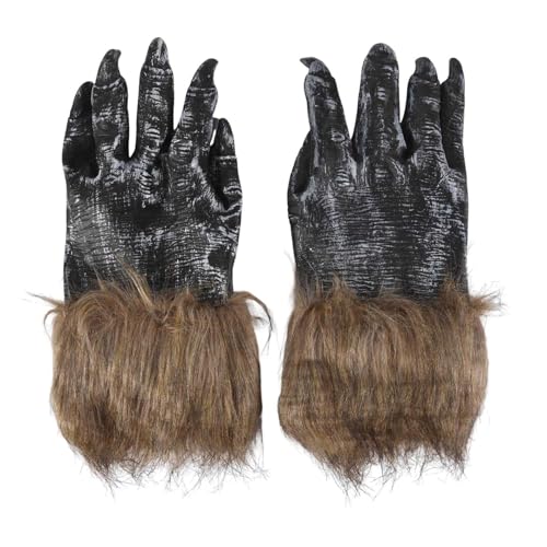 Eighosee 1 Paar Wolf Handschuhe Halloween Maske Tier Maske Set Werwolf Maskerade Wolf (Groesse: L, Farbe: Schwarz) von Eighosee