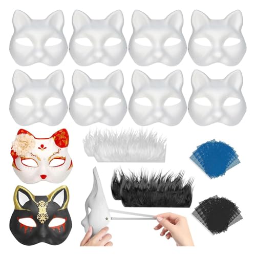 Eighosee Maskenset, DIY-Therian-Ausrüstung, Maskenbasis, Sprühfarbe, Halloween-Cosplay- von Eighosee