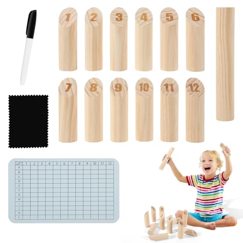 Kubb Wikinger Spiel aus Naturholz – Skandinavisches Wurfspiel für Erwachsene und Kinder – Outdoor-Spiel für Garten, Strand und Park – Inklusive Spielanleitung von Eikuavons