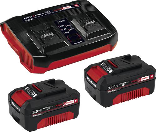 Einhell Power X-Change 2x 3Ah & Twincharger Kit 4512083 Werkzeug-Akku und Ladegerät 18V 3Ah Li-Ion von Einhell