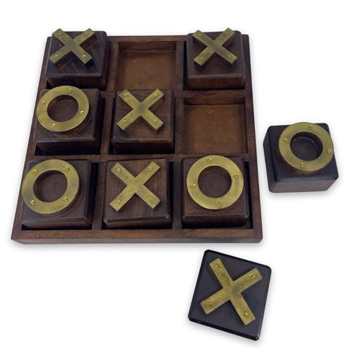 EISCO Handgefertigtes Tic Tac Toe-Spiel: Tischdekoration, Tic-Tac-Toe-Spiel, Dekorationen für Wohnzimmer, Couchtisch-Dekor für Wohnzimmer, ästhetische Heimdekoration, Wohnzimmer-Tischdekoration, von Eisco