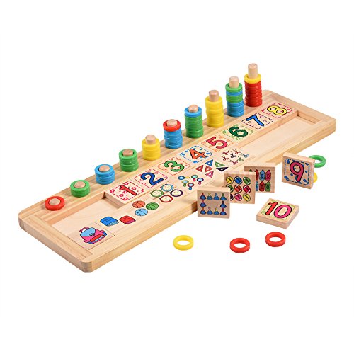 Ejoyous Massivholzspielzeug Zahlenpuzzle, Kreatives Lustiges Holzzahlen-Montessori-Spielzeug für Kleinkinder 1-3, Zählen, Frühes Lernen, Lernspielzeug, Kinder, Kinder, Geschenk von Ejoyous