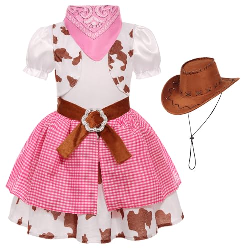 Ekoropshop Western-Cowgirl-Kostüm für Kinder, Cowgirl-Anzug für Mädchen, Verkleidung, Party, Halloween (3–4 Jahre) von Ekoropshop