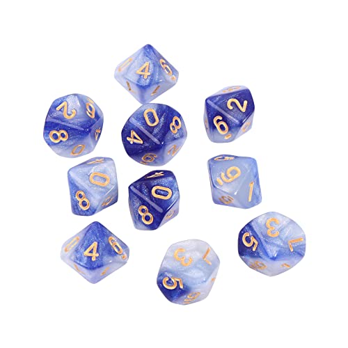 Eladcncmc 10 Stücke 10 Seitige Würfel D10 Polyhedral Würfel Für Tisch Spiel Für Pub Club Spiel Liefert RPG Tisch Spiel Brettspiel von Eladcncmc