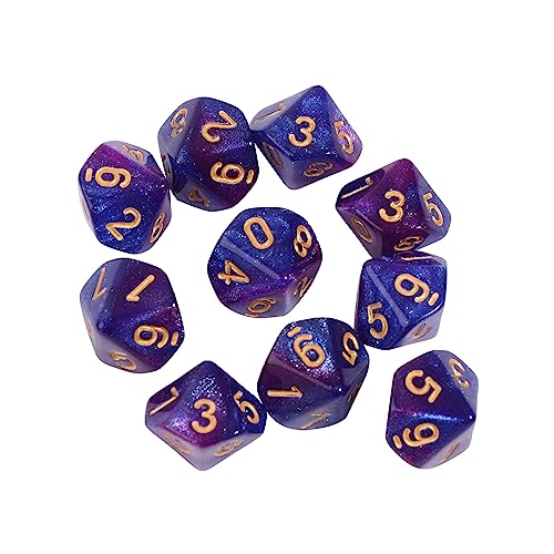 Eladcncmc 10 Stücke 10 Seitige Würfel D10 Polyhedral Würfel Für Tisch Spiel Für Pub Club Spiel Liefert RPG Tisch Spiel Brettspiel von Eladcncmc