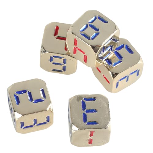 Eladcncmc 5-teiliges Würfel Set 13 Mm Solide Spielwürfel Set Mit Großer Zahl 6-seitige Würfel Aus Legierung Pädagogische Würfel Mit Abgerundeten Ecken von Eladcncmc