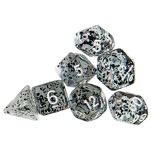 Eladcncmc 7 Teile/Satz Polyhedral Acryl Würfel Multi Faceted Verschiedene Formen Digitale Spiel Würfel Für Club Party Familie Brettspiel Requisiten von Eladcncmc