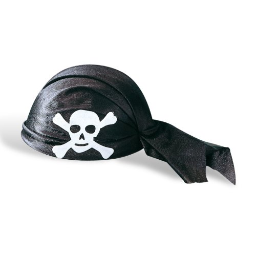 Andrea Moden 5877501 - Piratenkappe, schwarz, Filzkappe mit schwarzem Stoff bezogen, Accessoire, Piratenhut, Kopftuch, Freibeuter, Totenkopf, Motto Party, Karneval von Elbenwald