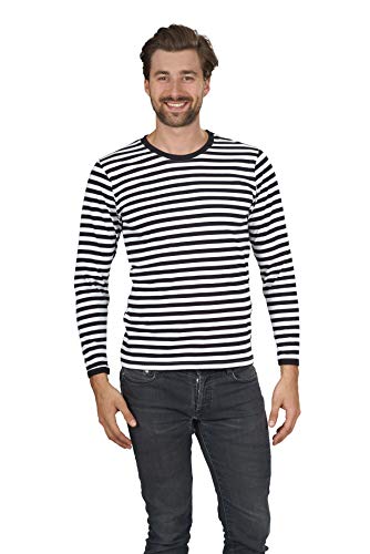 Andrea Moden - Ringelpulli für Herren, langarm, Pantomime, Streifenpullover, Verbrecher, Mottoparty, Karneval Andrea Moden - Ringelpulli für Herren, langarm, Pantomime, Streifenpullover, Verbrecher, Mottoparty, Karneval von Elbenwald