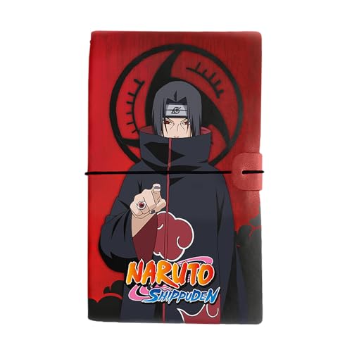 Elbenwald Naruto Shippuden Notizbuch im Itachi Uchiha Design für Herren Damen Unisex liniert und punktiert 12 x 19,5 x 1,5 cm rot schwarz von Elbenwald