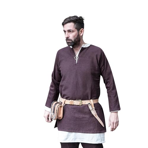 Burgschneider - Kurztunika Erik - Braun (XXXL, Unisex, Baumwolle) Historisch - Early Medieval, Viking von Burgschneider