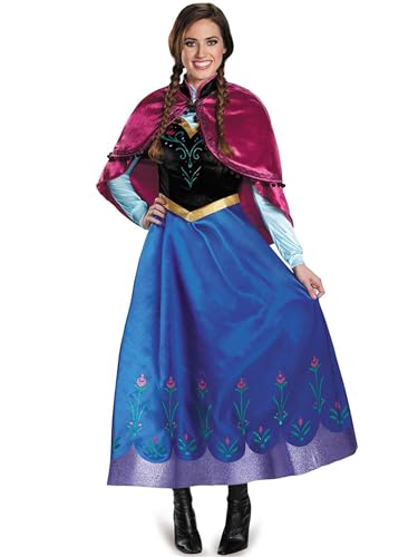 Eleasica Kostüm-Outfits für Erwachsene Prinzessin Anna Kleid Damen Eiskönigin Schneeflocke Weiblich Cosplay für Karneval Geburtstag Halloween Fest Fasching Weihnachten,Blau,L von Eleasica