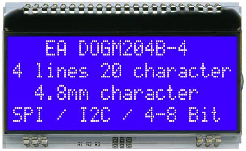 DISPLAY VISIONS 7-Segment-Anzeige Blau 4.80mm 3.3 V, 5V Ziffernanzahl: 4 EADOGM204B-A von DISPLAY VISIONS