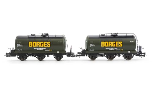 Electrotren HE6052 RENFE, 2-teiliges Set 3-achsiger Kesselwagen, Borges-Lackierung, Ep; iII Rollmaterial – Waggons von Electrotren