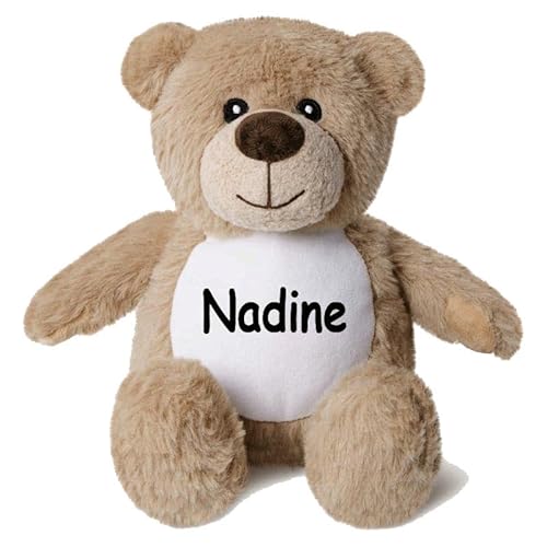 Elefantasie Kleines Stofftier PERSONALISIERT Teddybär mit Name Bedruckt Kuscheltier Plüschtier 25cm (Hellbraun) von Elefantasie