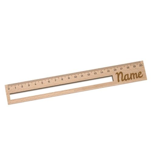 Elefantasie Personalisierte Lesehilfe und Lineal für Erstleser mit Name graviert - 20cm Holzlineal Geschenk für Schulanfänger zur Einschulung von Elefantasie