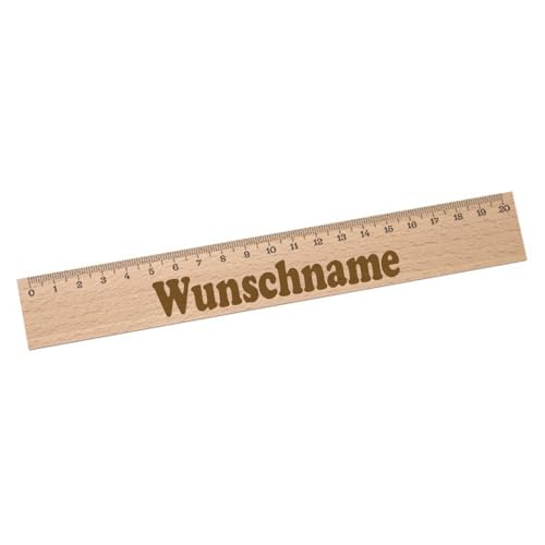 Elefantasie Personalisiertes Lineal zur Einschulung mit Name & Motiv graviert - 20cm Holzlineal Geschenk für Schulanfänger Name von Elefantasie