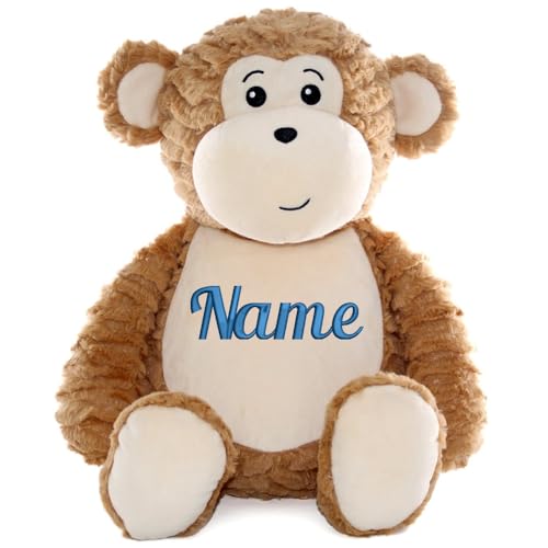 Elefantasie Personalisiertes Stofftier AFFE Kuscheltier Bestickt Plüschtier zur Geburt Stickmotiv Name von Elefantasie