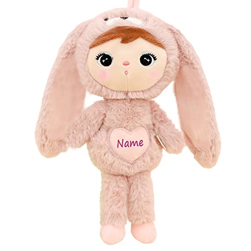 Elefantasie Stoffpuppe Hasenmädchen mit Namen personalisiert Rosa 30 cm von Elefantasie