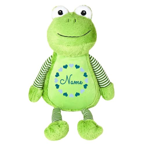 Elefantasie Stofftier Frosch grün mit Name personalisiert Kuscheltier für Kinder Flauschiges Plüschtier 40cm Motiv Herzkreis Elefantasie Stofftier Frosch grün mit Name personalisiert Kuscheltier für Kinder Flauschiges Plüschtier 40cm Motiv Herzkreis von Elefantasie
