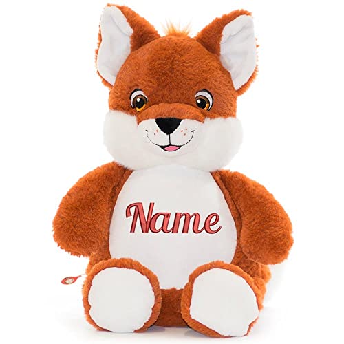 Elefantasie Stofftier Kuscheltier personalisiert Fuchs bestickt Motiv Name Rot von Elefantasie