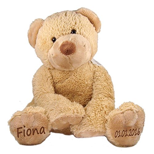 Elefantasie Stofftier Teddy Bär Geschenk mit Namen und Geburtsdatum personalisiert 25cm von Elefantasie