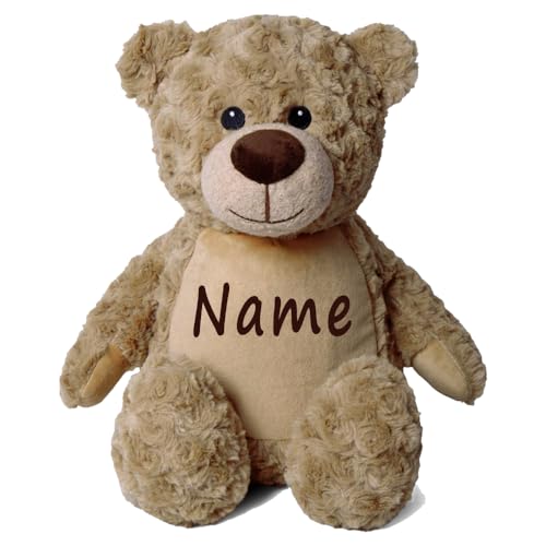 Elefantasie Stofftier Teddybär braun mit Name personalisiert Kuscheltier für Kinder Flauschiges Plüschtier 40cm (Hellbraun, Name) von Elefantasie