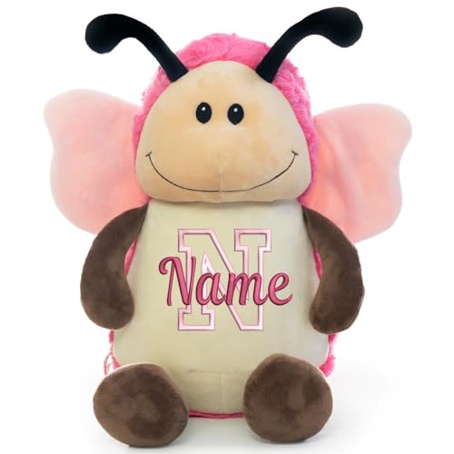 Elefantasie Stofftier mit Name Besticktes Kuscheltier Schmetterling Schmusetier personalisiert Stickmotiv Buchstabe von Elefantasie