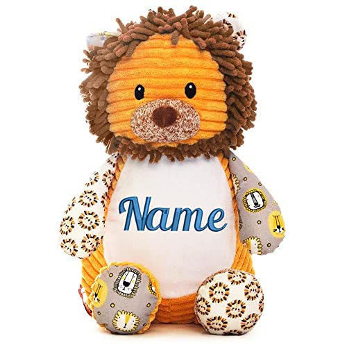 Elefantasie Stofftier mit Name Bestickt Kuscheltier besonderer Löwe personalisiert Name von Elefantasie